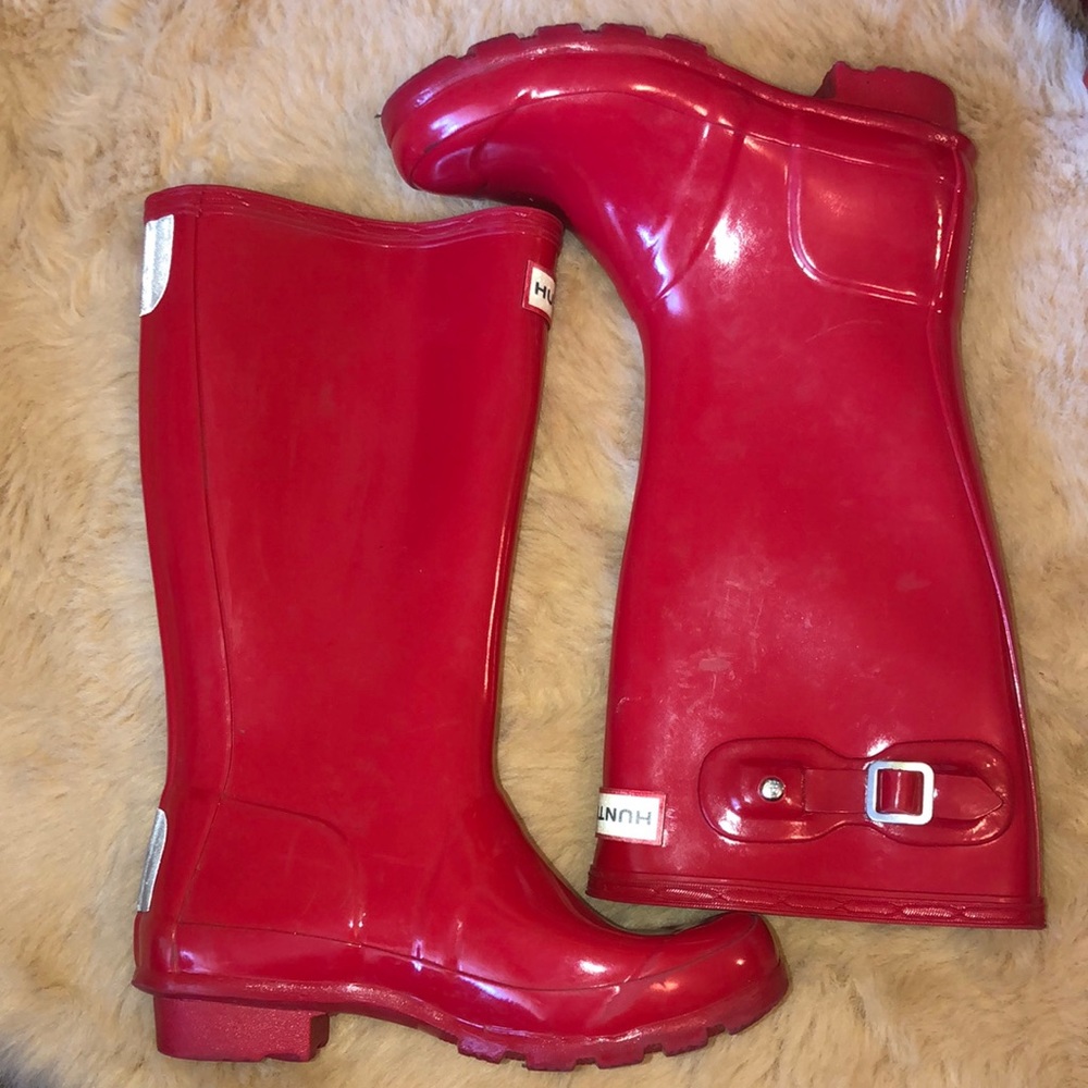 Red hunter boots